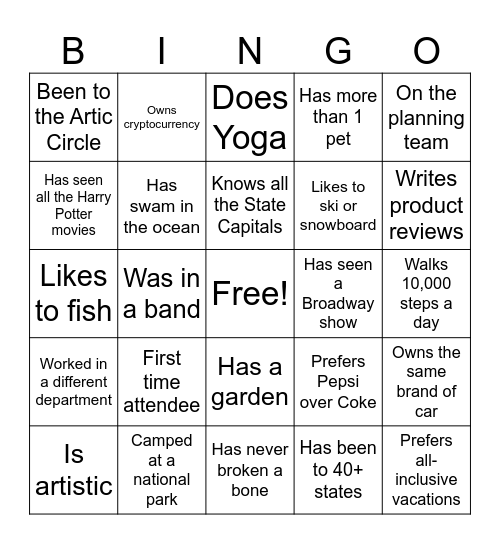 Together We Can Bingo Card