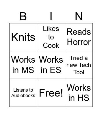 HUMAN BINGO Card
