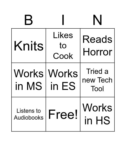 HUMAN BINGO Card