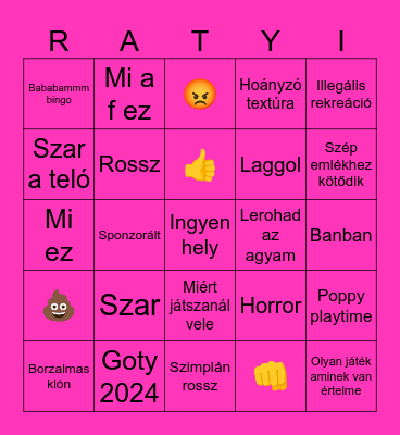 Ratyi roblox Bingo Card