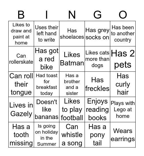 Can you find someone who... Bingo Card