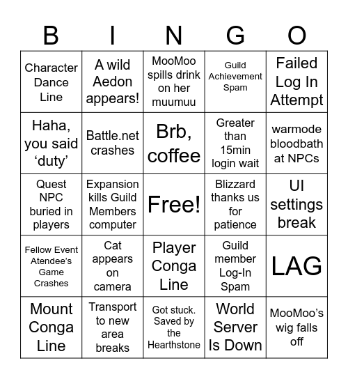 FrostyLatte Bingo Card