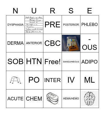 NURSE BINGO Card