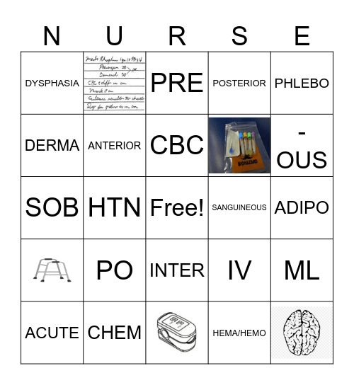 NURSE BINGO Card