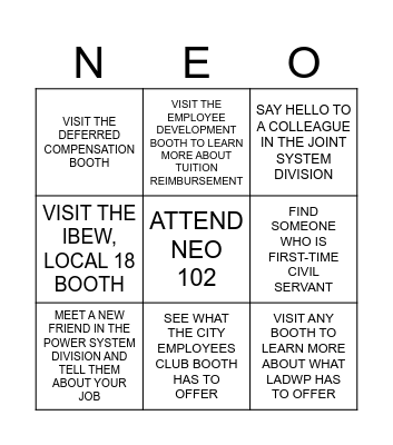 Mix N' Mingle Bingo Card