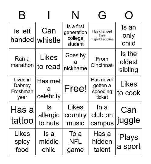 Meet the brothers! Bingo Card