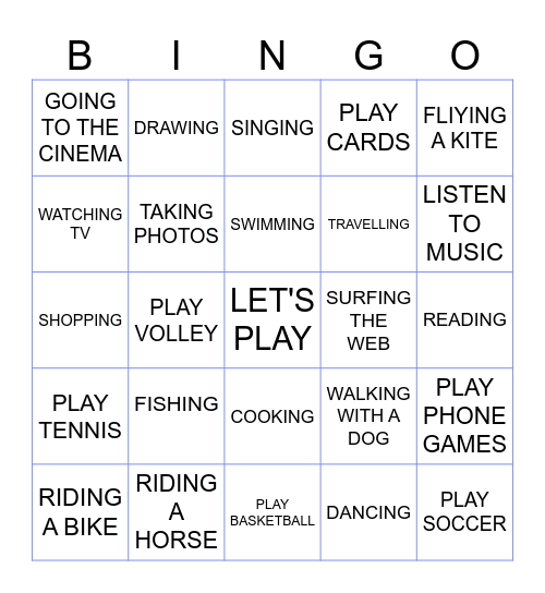 LET'S PLAY Bingo Card