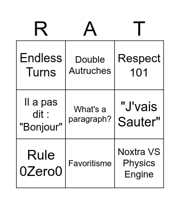 El Ratio Bingo Card