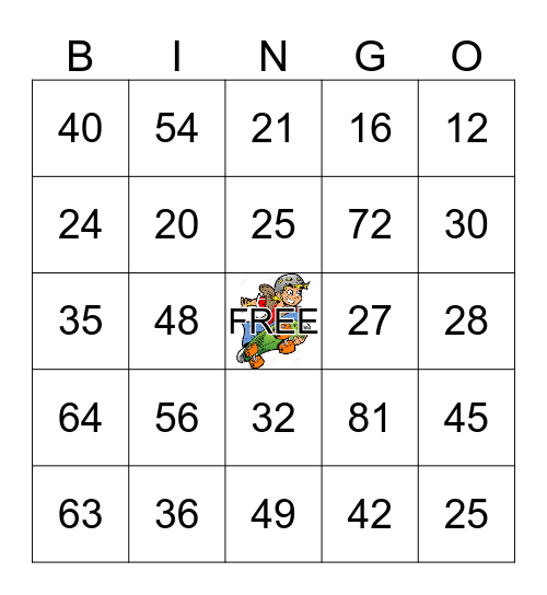 MULTIPLICATION Bingo Card