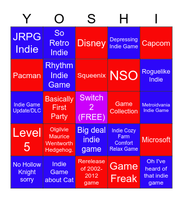 Woshi! It's A Double Yoshi Exploshi! Bingo Card