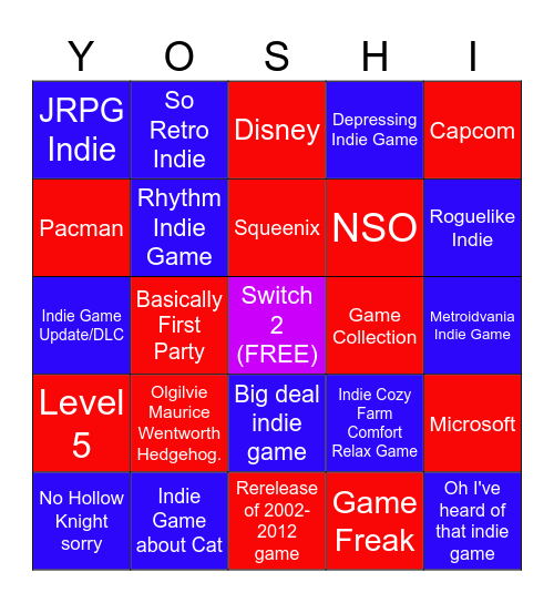 Woshi! It's A Double Yoshi Exploshi! Bingo Card