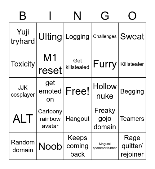 JJS BINGO Card