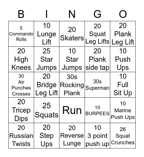 Kim'z Bootcamp Bingo  Bingo Card