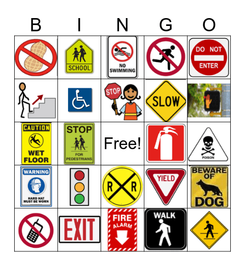 Safety Week Bingo Card