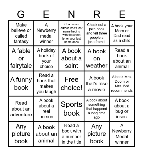 Explore Your Library! Bingo Card