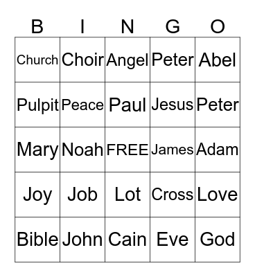 St Paul Bible Bingo Card