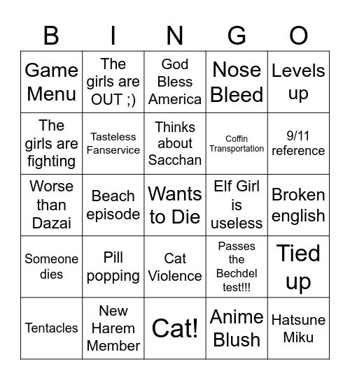 Isekai Shikkaku Bingo Card