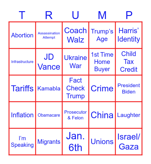 DEBATE NIGHT Bingo Card