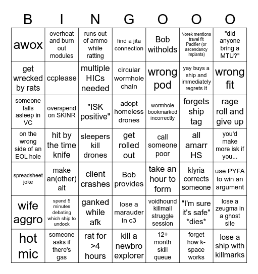 Blitzar Bingo Card