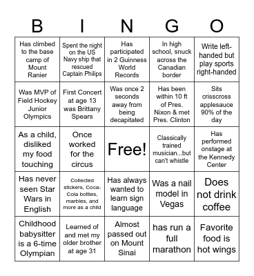 MCRF / Mid Mixer Bingo Card
