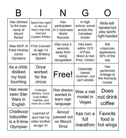 MCRF / Mid Mixer Bingo Card