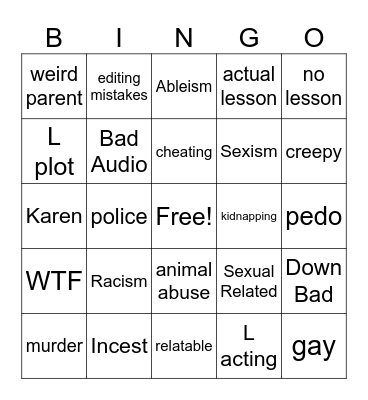 Tomorrow's Teachings Bingo Card
