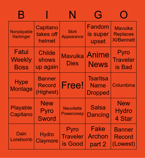 5.x Bingo Card *Updated Bingo Card