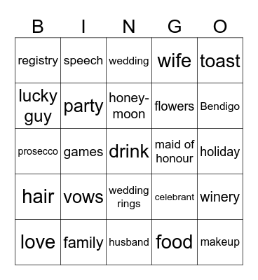 Hen's bingo Card