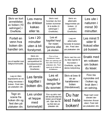 NYNORSK-BINGO! Bingo Card