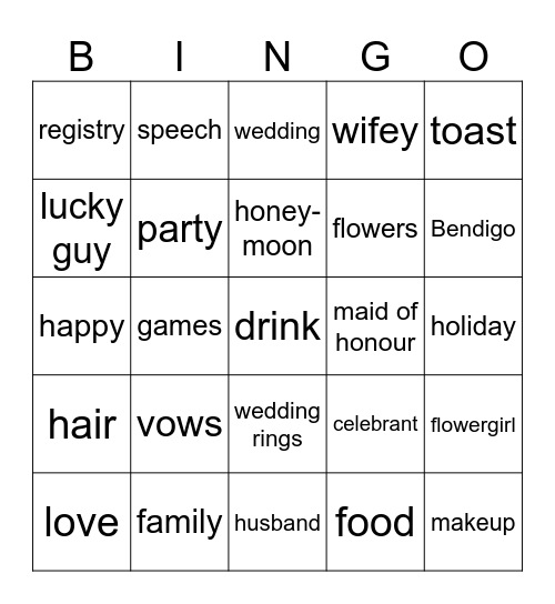 Hen's bingo Card