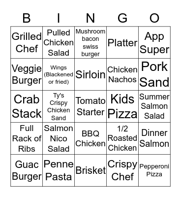 High Five Friday Bingo Card