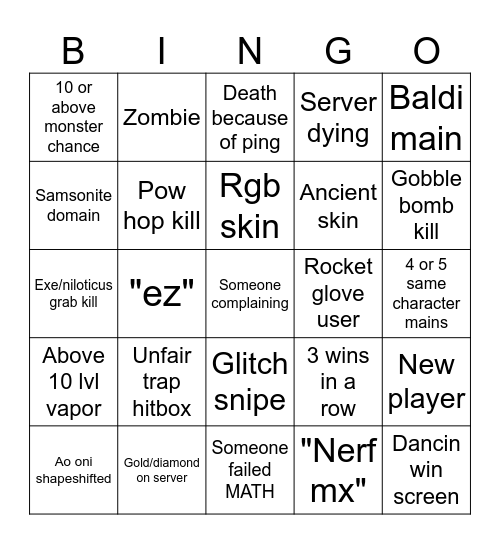 Pillar chase 2 bingo Card