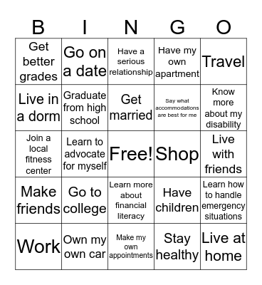 FUTURE Bingo Card