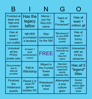 Server Bingo! Bingo Card