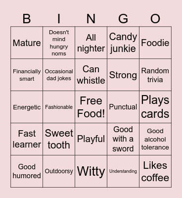 Seinabón' Type Bingo Card