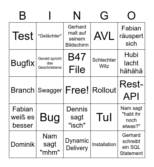 CRETA Bingo Card