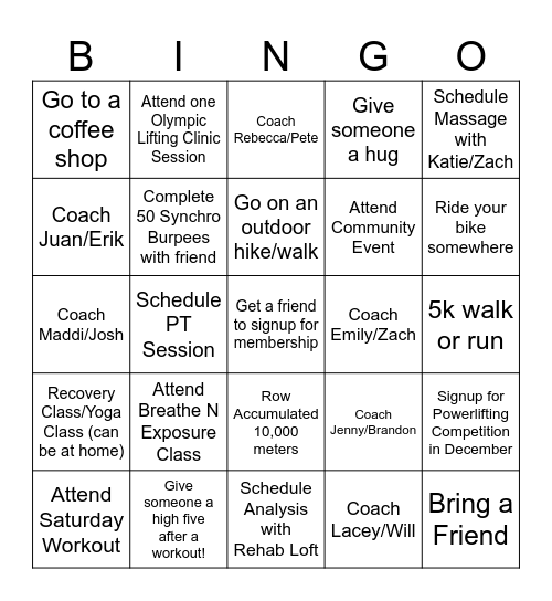 Ready 2 Live Bingo Card