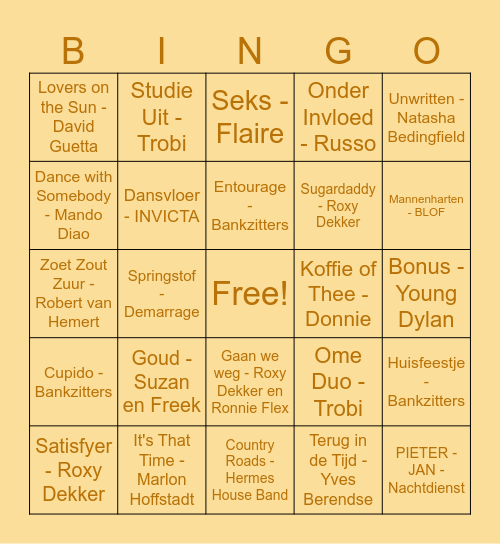 WILDE WESTE MUZIEK Bingo Card