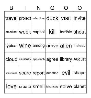 Unit 1-3 Bingo Card