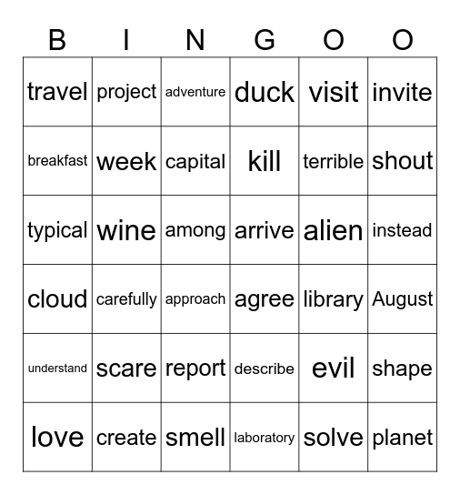 Unit 1-3 Bingo Card
