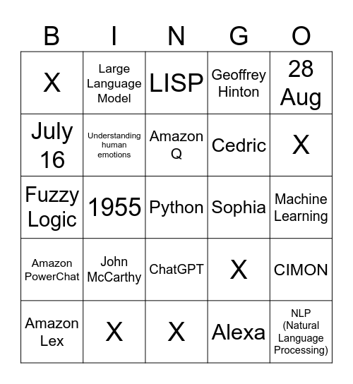 Amazon AI Day Bingo Card