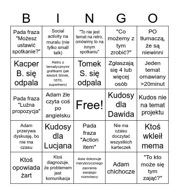 Retro Bingo Card