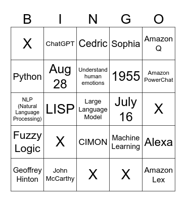 GFS AI Day Bingo Card