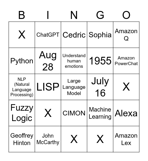 GFS AI Day Bingo Card