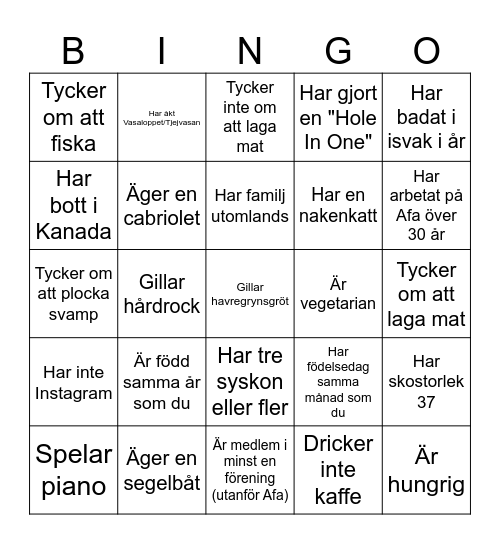 Mingelbingo Card