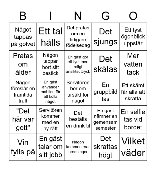 Middagsbingo2 Bingo Card