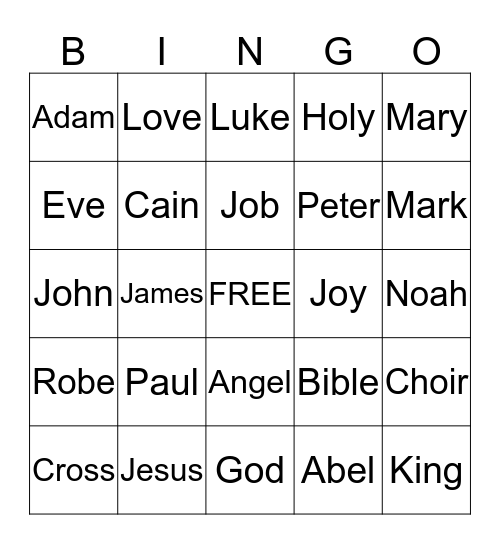 St Paul Family Fun Night Bingo Card