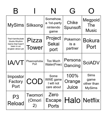 8/27 Bingo Card