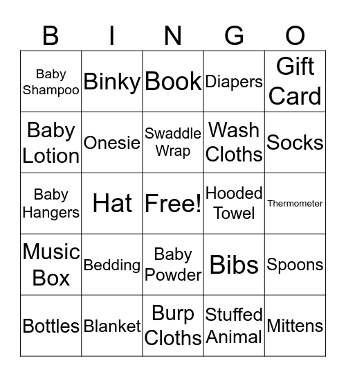 Watch As Gifts Are Opened And Any Time You See An Item Found On Your Board Mark It Off. First To Yell BINGO Wins. Bingo Card