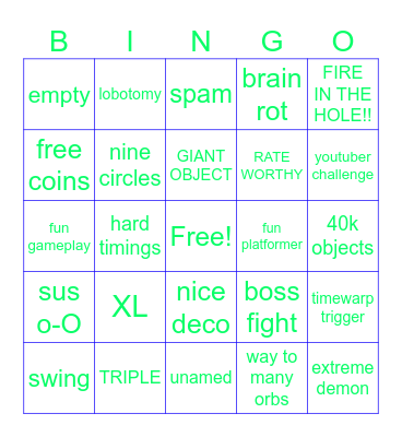 RECENT TAB BINGO Card
